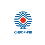 Logo CNBOP-PIB – okrągły znak z czerwonym kołem pośrodku i niebieskimi geometrycznymi liniami, napis CNBOP-PIB poniżej.