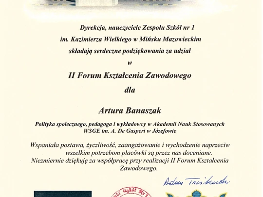 AWSGE na II Forum Kształcenia Zawodowego