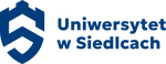 Logo Uniwersytetu w Siedlcach – stylizowany niebieski sygnet nawiązujący do tarczy z elementami herbu miasta oraz napis „Uniwersytet w Siedlcach